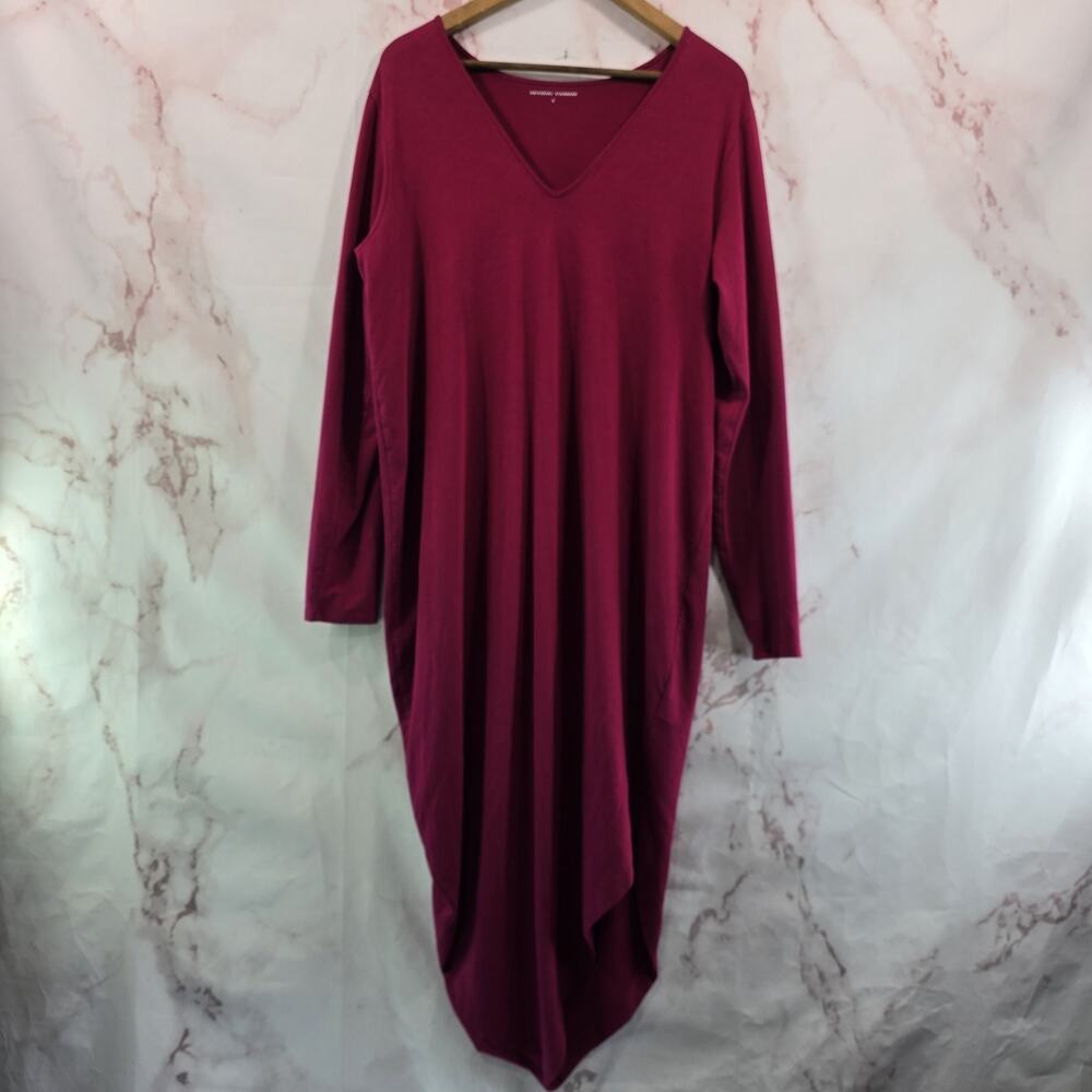 Universal Standard Dress Womens Small 14 16 Red Assymetric Long V Geneva